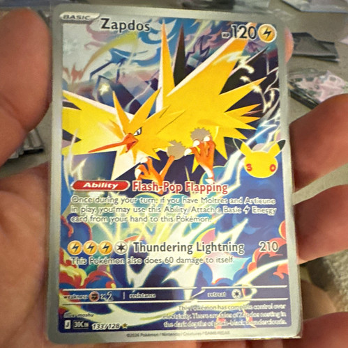 Zapdos Pokemon TCG 30th Celebration Holo Rare 133/128 Eng 2026