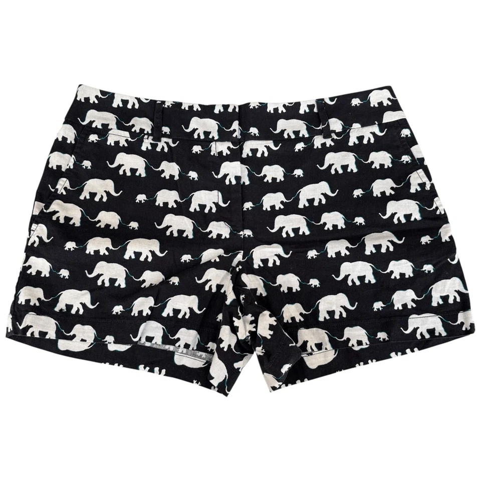 Shorts femininos Ann Taylor Loft The Riviera mistura de linho estampa de elefante tamanho 8 - Imagem 2 de 4