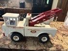 VINTAGE Tonka Wrecker Tow Truck  24 Hour Service White Double Boom