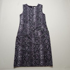 Michael Kors Snakeskin Print Dress Zipper Accent Sleeveless Women Size 6 R4