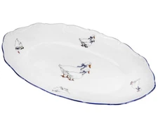 Thun Geese Oval Plate Czech Porcelain Serving Platter 10" Bohemia Serving Dish