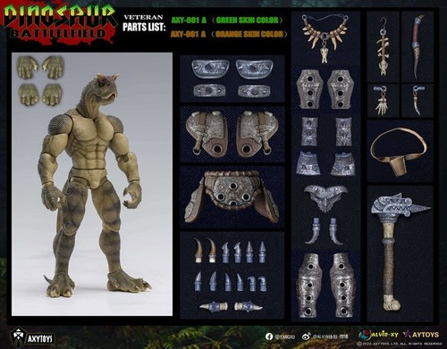 Axytoys 1/12 Dinosaur Battlefield AXY-001A Orange Veteran Action Figure Model - Picture 4 of 10