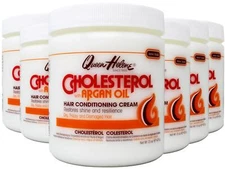 QUEEN HELENE Cholesterol with Argan Oil Conditioning Hair Crème 15 oz 6 Pack