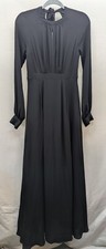 Express Long Sleeve Dress Maxi Size 2 Black Flowy Witchy High Neck Whimsigoth