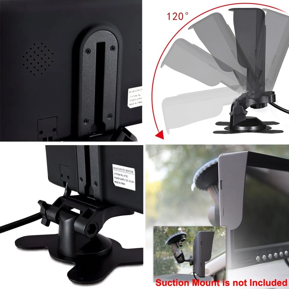 7" Car 6 Pin Monitor Screen for 4Pin Caravan RV Reverse Rear View Backup Camera - image 4 of 4