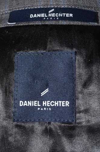 42R Daniel Hechter Paris Gray Plaid Wool Two-Piece Suit 34x30 Trousers Jacket L - Picture 12 of 14