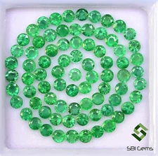 3.10 Cts Natural Emerald Round Cut 3 mm Lot 19 Pcs Untreated Loose Gemstones
