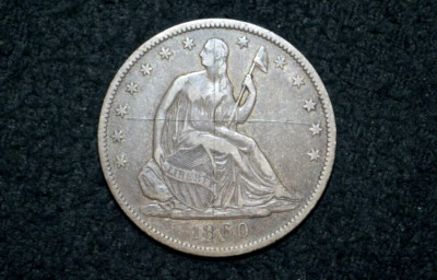 1860-O Seated Liberty Half Dollar ** XF Details ** Get 5