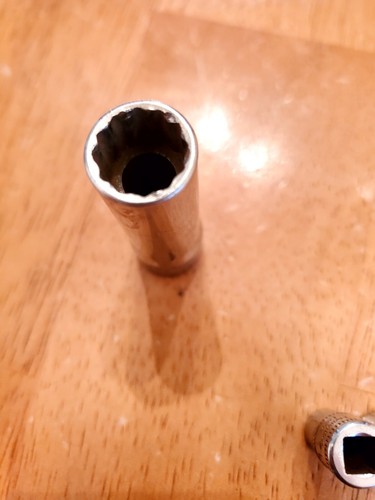 Snap On 1/4 Drive 7 9MM 12PT Shallow 3/8 Drive 11 16MM 12PT Deep Sockets Worn - Picture 6 of 12