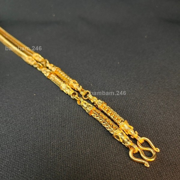 Alternate view of Baht Men's Chain Inch Necklace Thai Gold Plated Hoops For Amulets Buddha