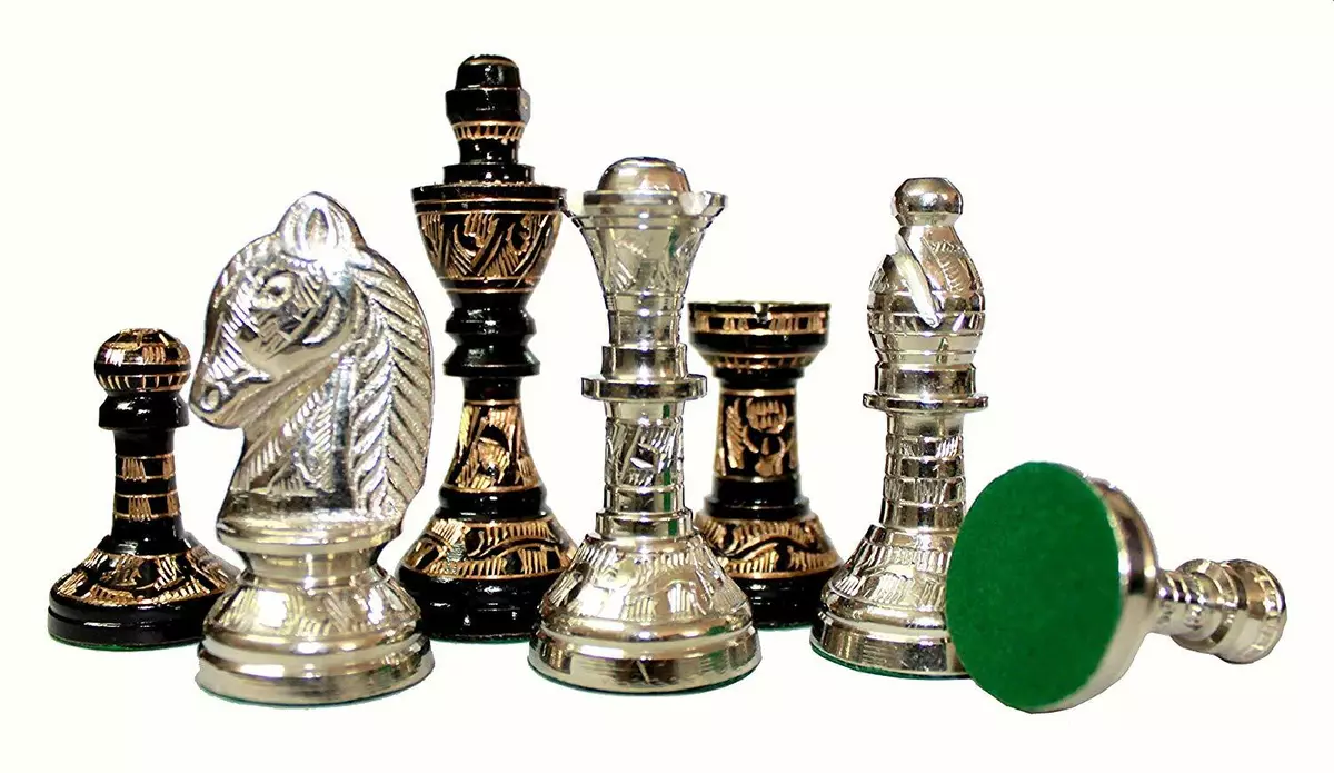 StonKraft Brass Chess Board Game Set with 100% Brass Chess Pieces Chessmen  Coins (12 x 12 Inches)