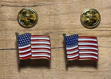 American flag pin USA lapel pins USA flag pin hat tack  US USA 2 pins 3/4" wide