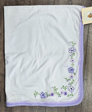 Brand New Carter's Baby Girl Blanket Purple Floral Vintage Rare