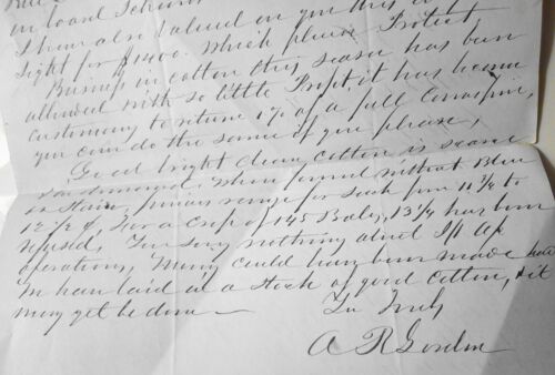 Lettre 1859 Savannah Georgia sur le commerce du coton - A. R. Gordon à Charles Dellinger - Photo 3 sur 4