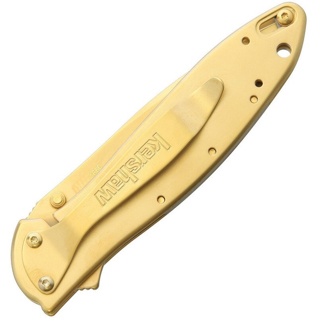 Kershaw KS1660G 24k Gold Plated Stainless Folding Pocket Knife for sale