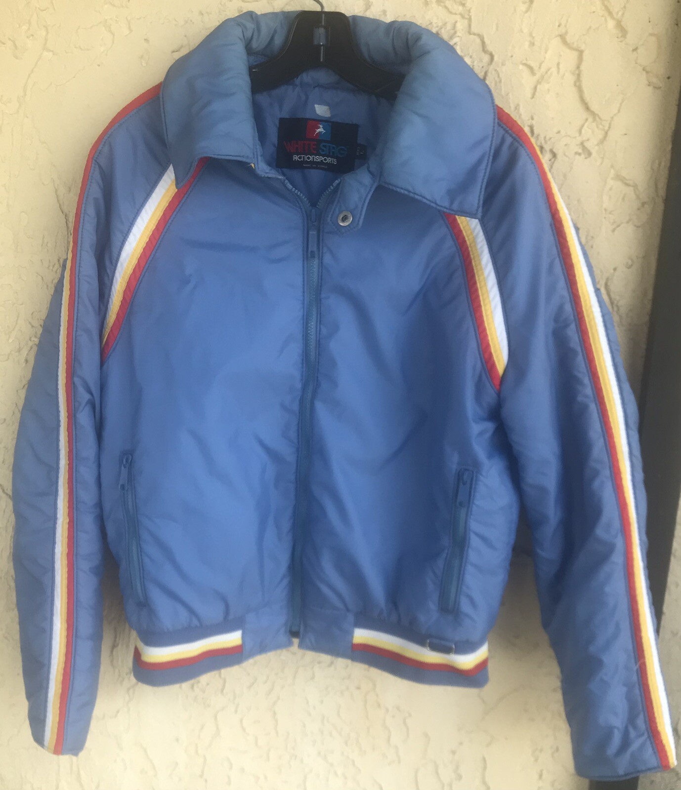 Vintage White Stag Retro Blue Ski 