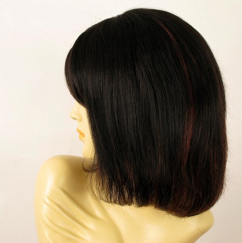 wig for women 100% natural hair black and red wick ref bahia 1b410 PERUK - Foto 3 di 7