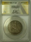 1858-O Seated Liberty Half Dollar ANACS F-12 Details Corroded (24)