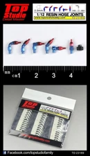 Top Studio 1/12 (2.0mm) resin hose joints Detail-Up Parts Item # TD23189