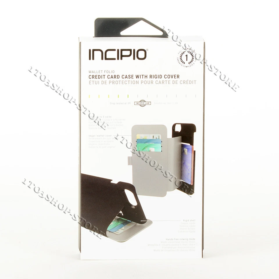Incipio Wallet Folio Case Credit Card Leather Cover For iPhone 8 Plus & 7 Plus - Image 2 of 4