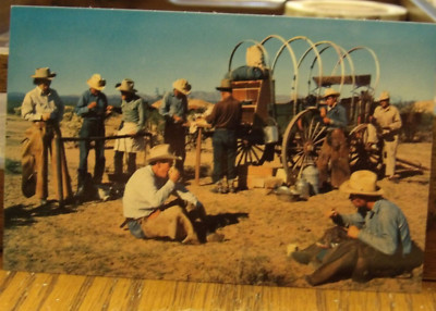 Hungry Cowboys Taking Time Out For Lunch Chuck Wagon Vintage Postcard ...