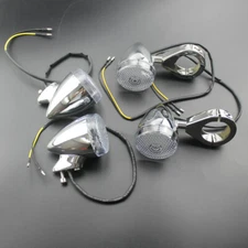 Universal 39mm Relocation Fork Clamp Front Rear LED Turn Signal Light Old School