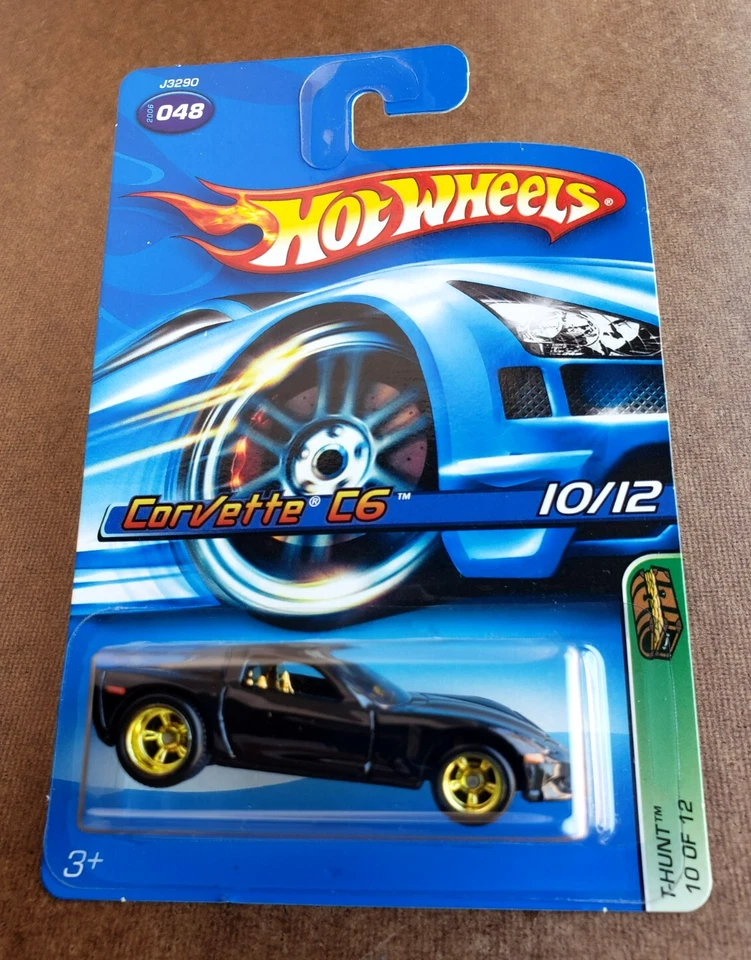 Hot Wheels CORVETTE C6 Black #048 2006 TREASURE HUNTS #10/12 T-HUNT 1:64 Gold RR - Image 3 of 4