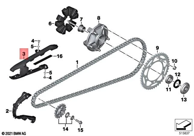 Genuine BMW Chain Slide - F750GS - F850GS/GSA -F900R - F900XR 