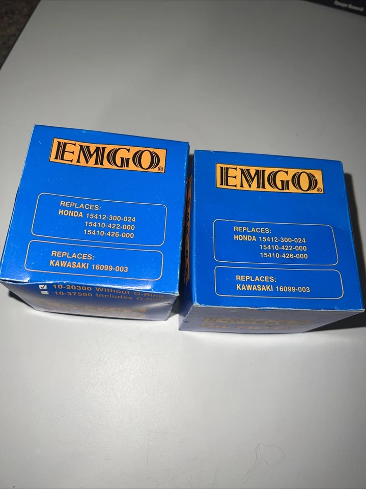 2 Pack  Emgo Oil Filter Kawasaki 10-20300 Without O Ring | Honda Kawasaki New - Image 2 of 3