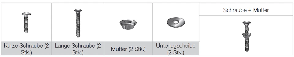 Original Samsung TV Wandhalterungsschrauben M6 Schrauben 2 x50mmx6mm 2 x30mmx6mm - Bild 2 von 2