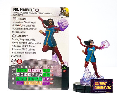 Marvel Heroclix Ms. Marvel #046 w/ Card Marvel Studio Next Phase