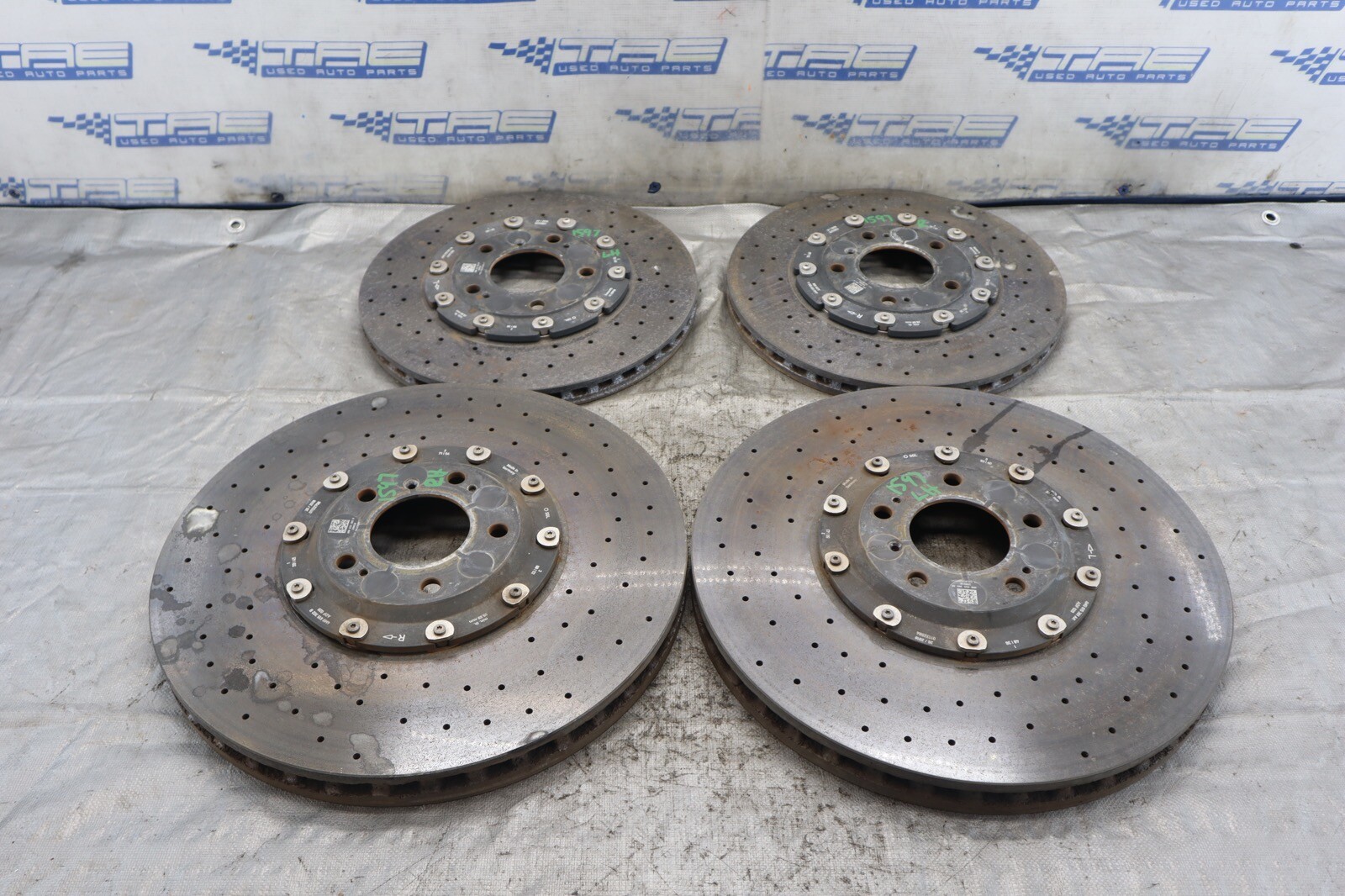 2019 LAMBORGHINI URUS OEM CARBON CERAMIC FRONT N REAR BRAKE ROTORS SET OF 4