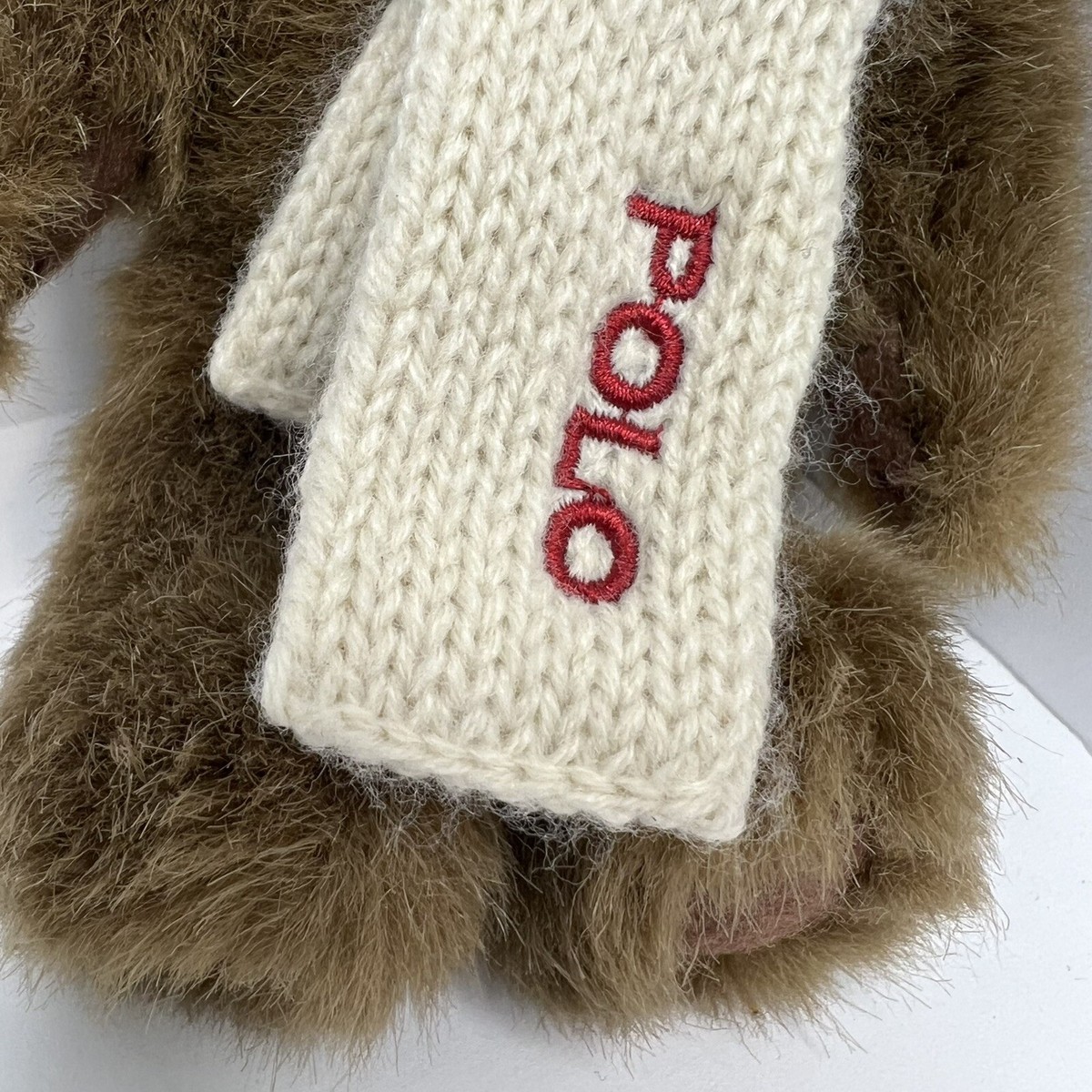 Polo Ralph Lauren 2001 Teddy Bear Plush W/Blue Scarf Vintage