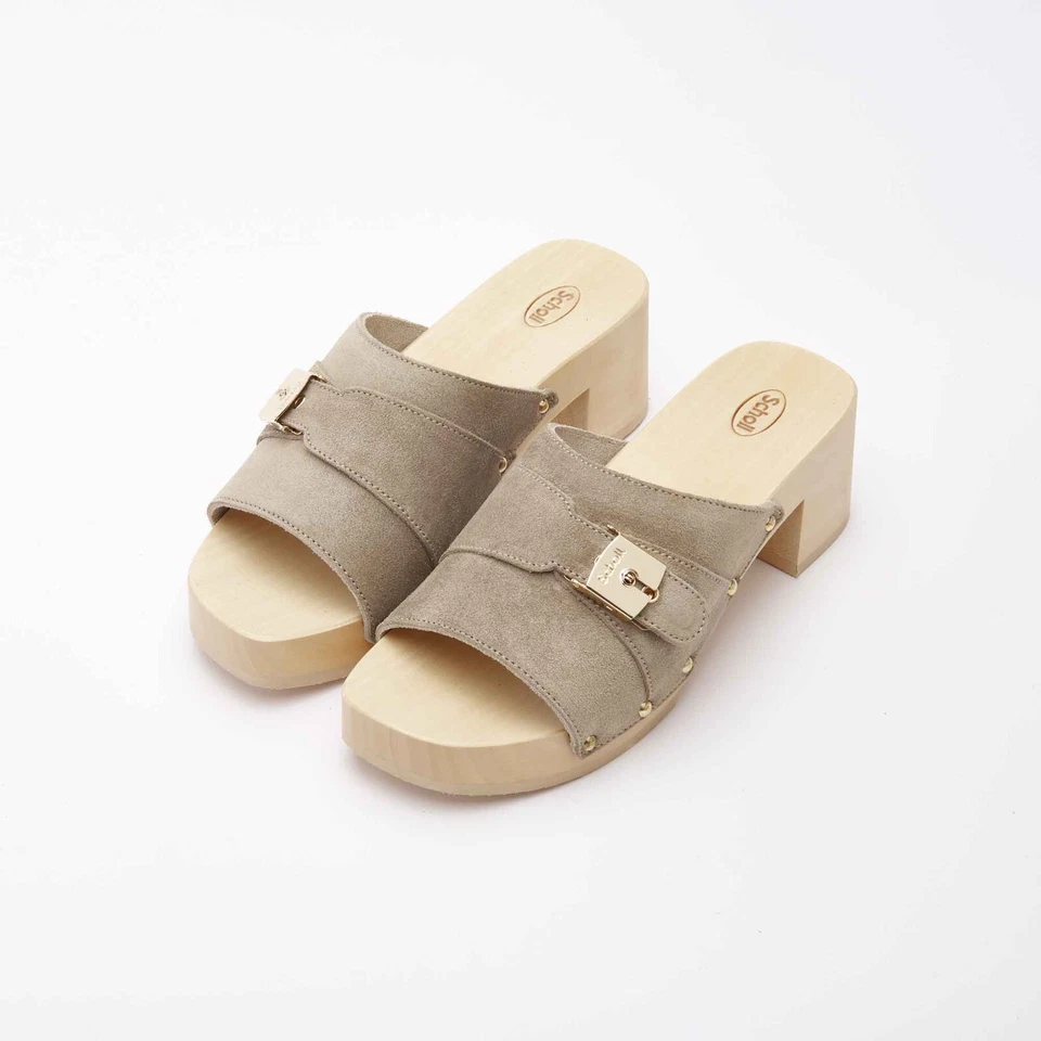 SCHOLL Sabot Femme En Daim Beige Pescura Sarah - Photo 2/4