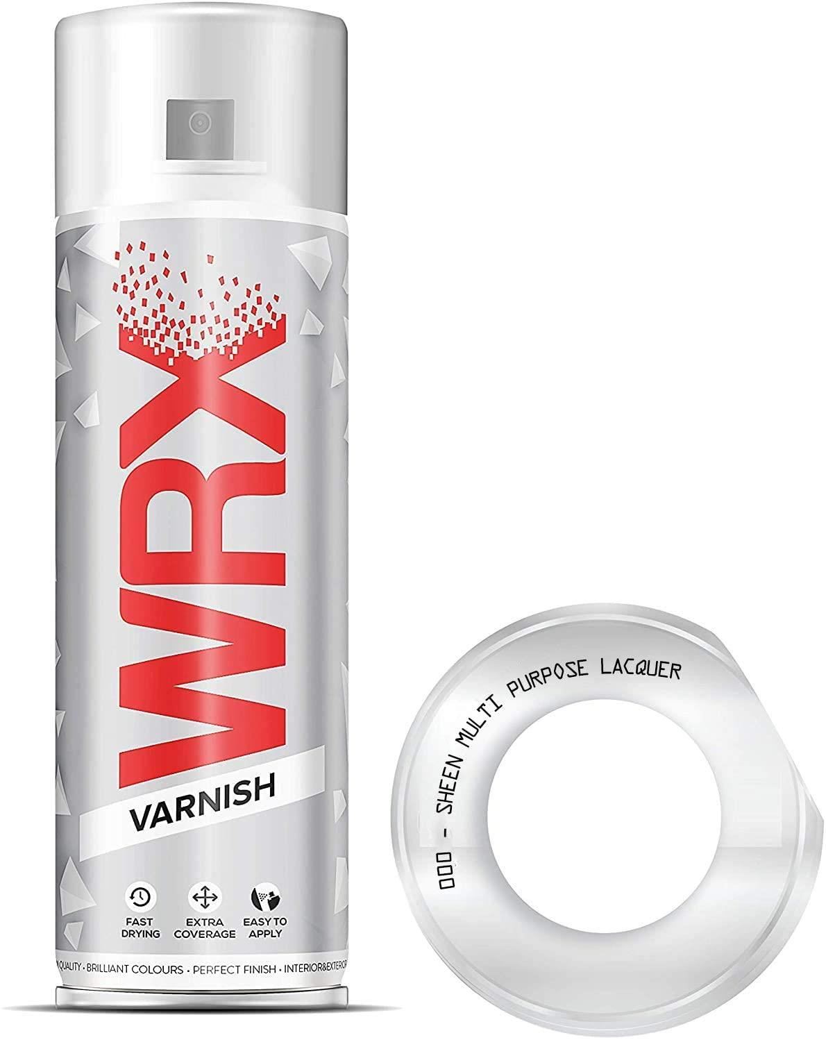 WRX Sheen Varnish 000 Aerosol Spray Paint Multi Purpose Lacquer Fast Dry 400ml