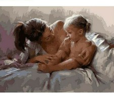 Paint By Numbers Adults kids Mother And Daughter DIY Painting Kit 40x50CM Canvas