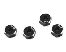 Samix SCX10 II Aluminum 12mm Hex Adapter (Black) (4) (6mm) [SAMSCX2-6063-6-BK]