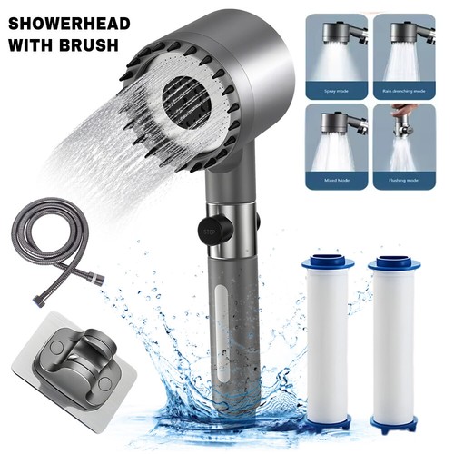 Soffione Doccia Alta Pressione 4 Modalità Con Filtrazione Acqua Massaggio Doccia a Pioggia - Foto 1 di 12
