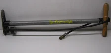 Silca Floor Bicycle Bike Pump Silver Pista Italy 25” Vintage Wood Handle READ