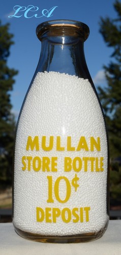 Quart WW2 WAR SLOGAN rotondo piro bottiglia LATTE ESERCITO STA COMBATTENDO PER U Mullan IDAHO - Foto 2 di 6