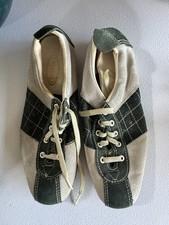 Vintage 70s Dexter Bowling Shoes Women s Size 7 Green and White Suede Leather