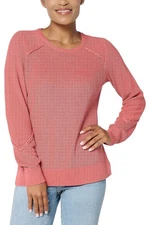 Belle by Kim Gravel Shaker & Seed Stitch Braided Trim Sweater Cedar