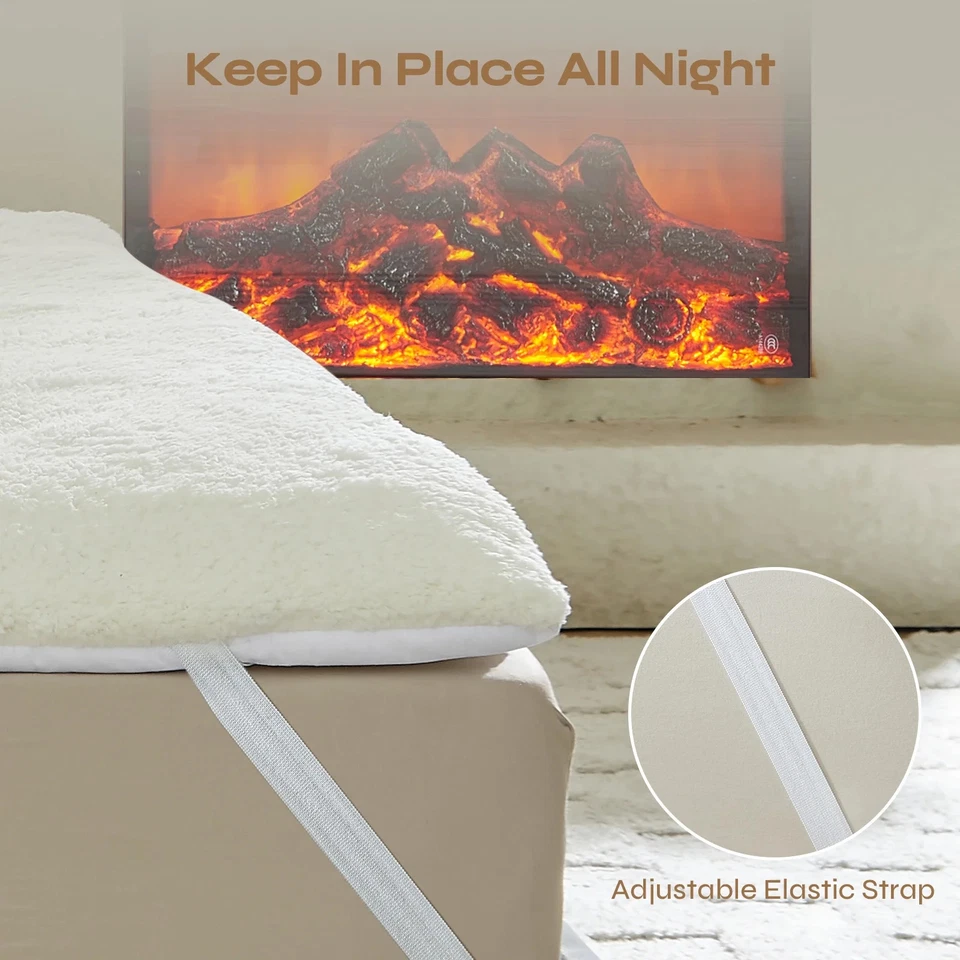 1000GSM Grueso Cálido Polar Colchón Almohada Almohada Superior Colchón Suave Foto 2 de 4