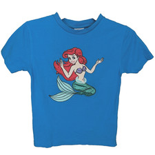 Vintage 90s Girls Disney  s The Little Mermaid Ariel Embroidered T Shirt Youth M