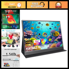 15.6" Portable 1080P FHD IPS Gaming Monitor - USB-C  HDMI, Ultra-Slim, Lightwei