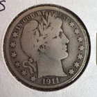 1911 S San Francisco  Mint Silver Barber Half Dollar