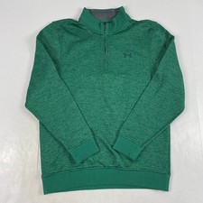 Under Armour Sweater Mens Medium Green ColdGear Storm 1/4 Zip Lined Golf Golfing