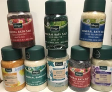 KNEIPP  MINERAL BATH SALTS 17.6 OZ - ASSORTED SOLD SEPARATE NEW CONTAINER DENTED