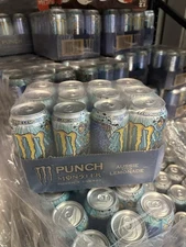 (12 Pack) Monster Aussie Style Lemonade Sports Drink, Energy + Juice, 16 Fl Oz