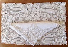 VTG Italian Linen 8 Placemats 8 Napkins Madeira Embroidered Punto Tirato Lace